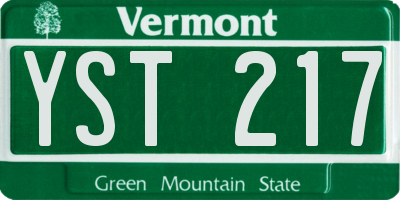 VT license plate YST217
