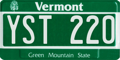 VT license plate YST220