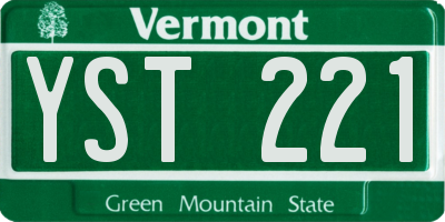 VT license plate YST221