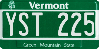 VT license plate YST225