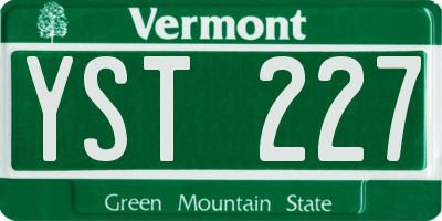 VT license plate YST227