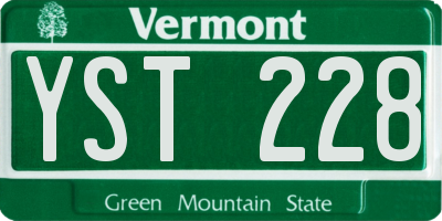 VT license plate YST228