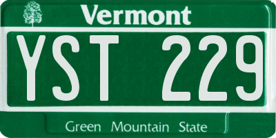 VT license plate YST229