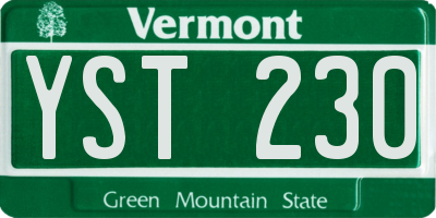 VT license plate YST230