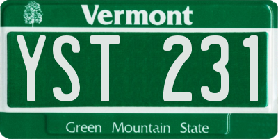 VT license plate YST231