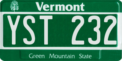 VT license plate YST232