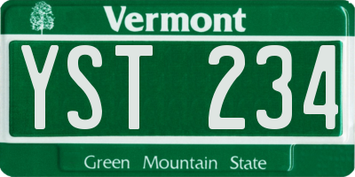 VT license plate YST234