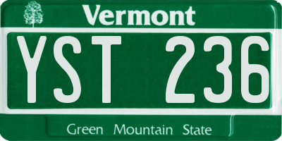 VT license plate YST236