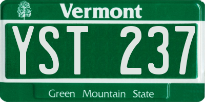 VT license plate YST237