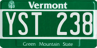 VT license plate YST238