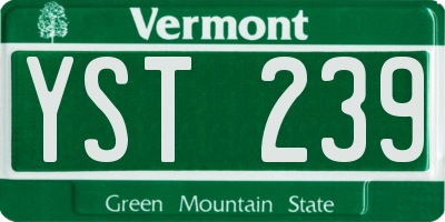 VT license plate YST239