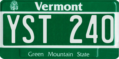 VT license plate YST240