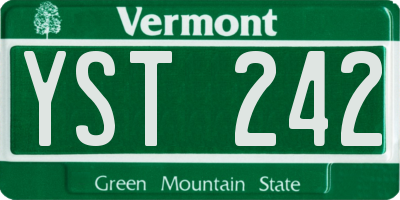 VT license plate YST242