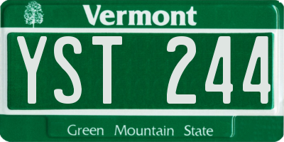 VT license plate YST244