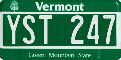 VT license plate YST247