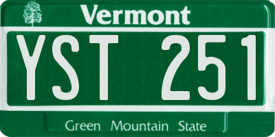 VT license plate YST251