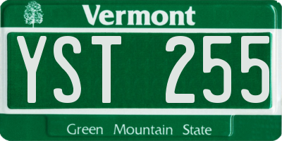 VT license plate YST255
