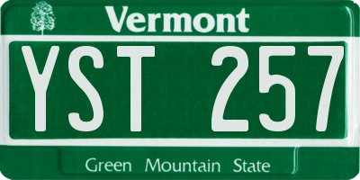 VT license plate YST257