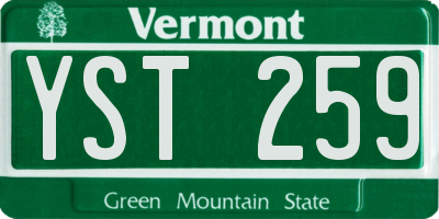 VT license plate YST259