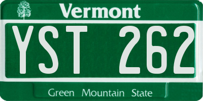 VT license plate YST262