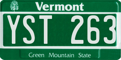 VT license plate YST263