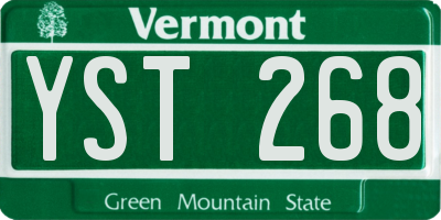 VT license plate YST268