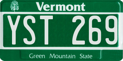 VT license plate YST269