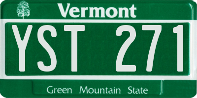 VT license plate YST271