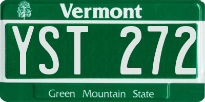 VT license plate YST272