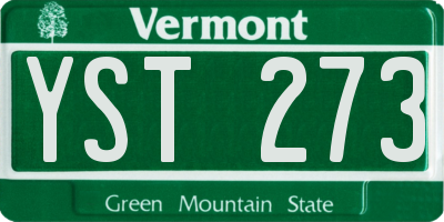 VT license plate YST273