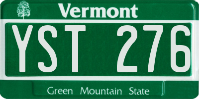 VT license plate YST276