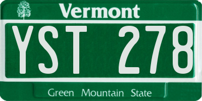 VT license plate YST278