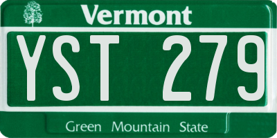 VT license plate YST279
