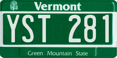 VT license plate YST281
