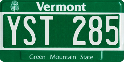 VT license plate YST285