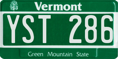 VT license plate YST286