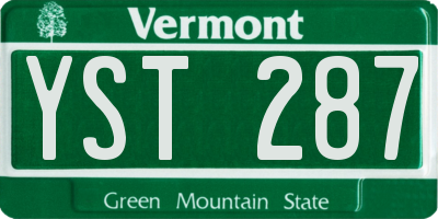 VT license plate YST287