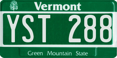 VT license plate YST288