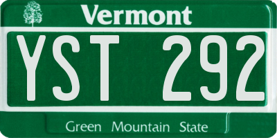 VT license plate YST292