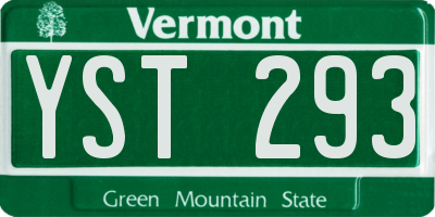 VT license plate YST293