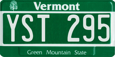 VT license plate YST295