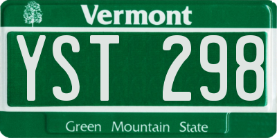 VT license plate YST298