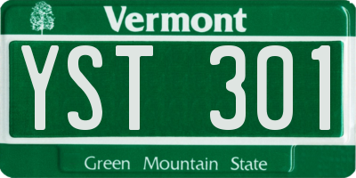 VT license plate YST301