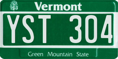 VT license plate YST304