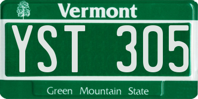 VT license plate YST305