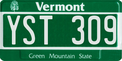 VT license plate YST309