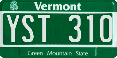 VT license plate YST310