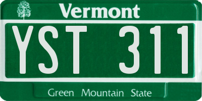 VT license plate YST311