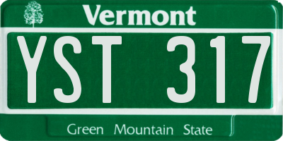 VT license plate YST317