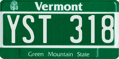 VT license plate YST318